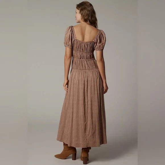 Reformation Rhett Midi Dress in Audrie Check - Size 4 - Picture 2 of 13